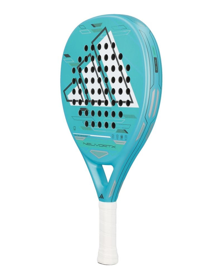 Adidas Neuvortx Light Blauw padelracket schuin frontaanzicht