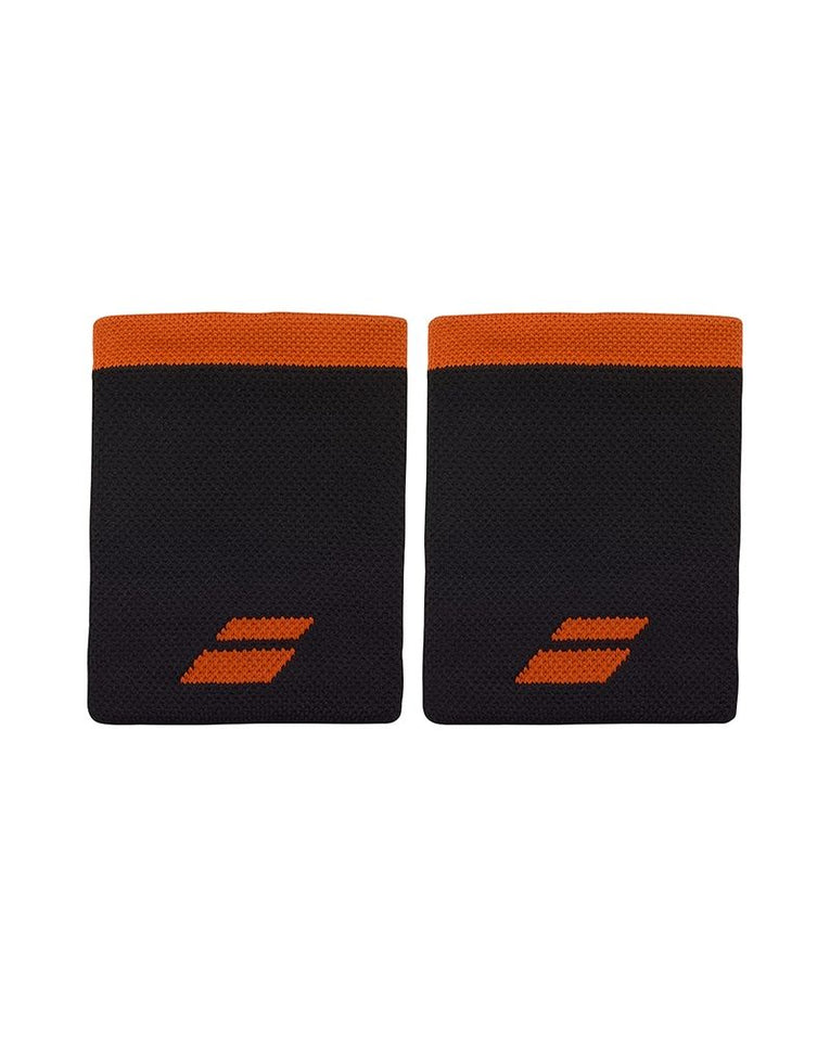 Babolat Logo Jumbo polsbanden zwart oranje set van 2 voor padel en tennis