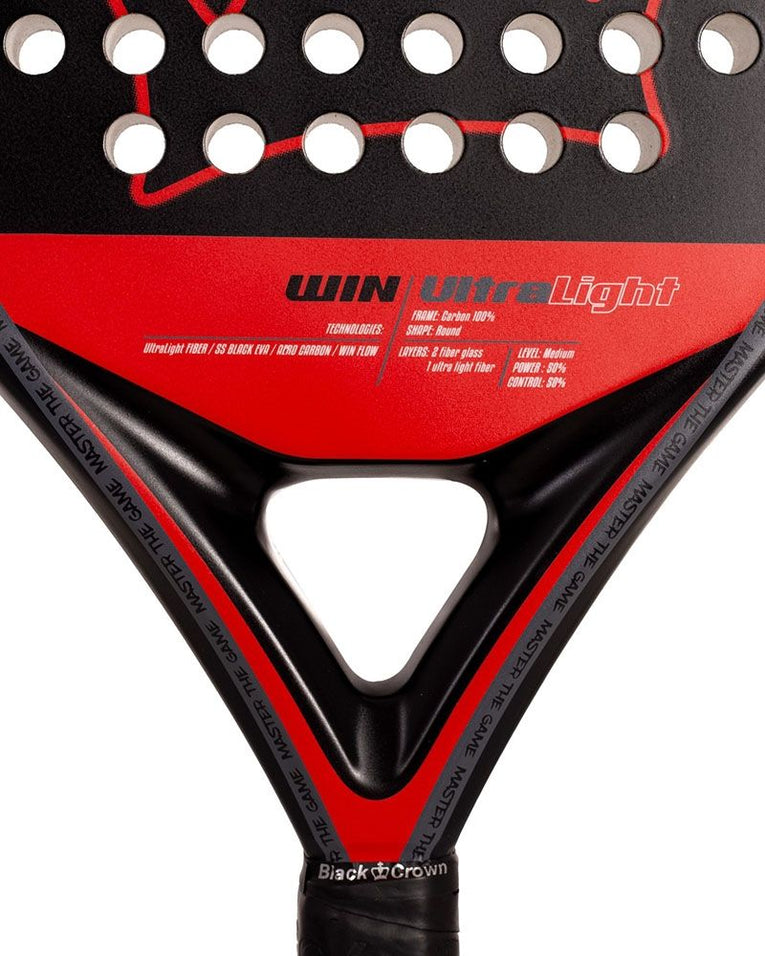 Black Crown Win Ultralight 2025 detail brugconstructie padelracket