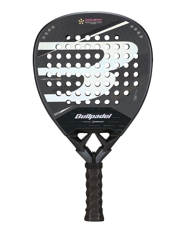Bullpadel Vertex 05 Tour Final 25 padelracket voorkant in zwart en grijs
