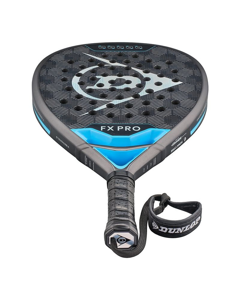 Detail van het 12K carbon oppervlak van de Dunlop FX Pro 2026