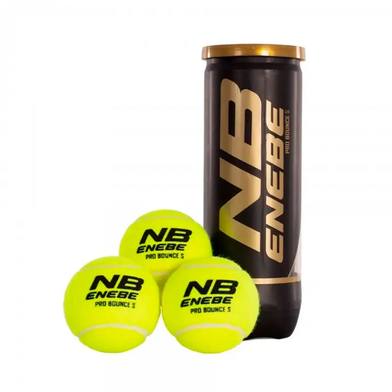 Enebe Pro Bounce S padelballen koker met 3 padelballen zichtbaar