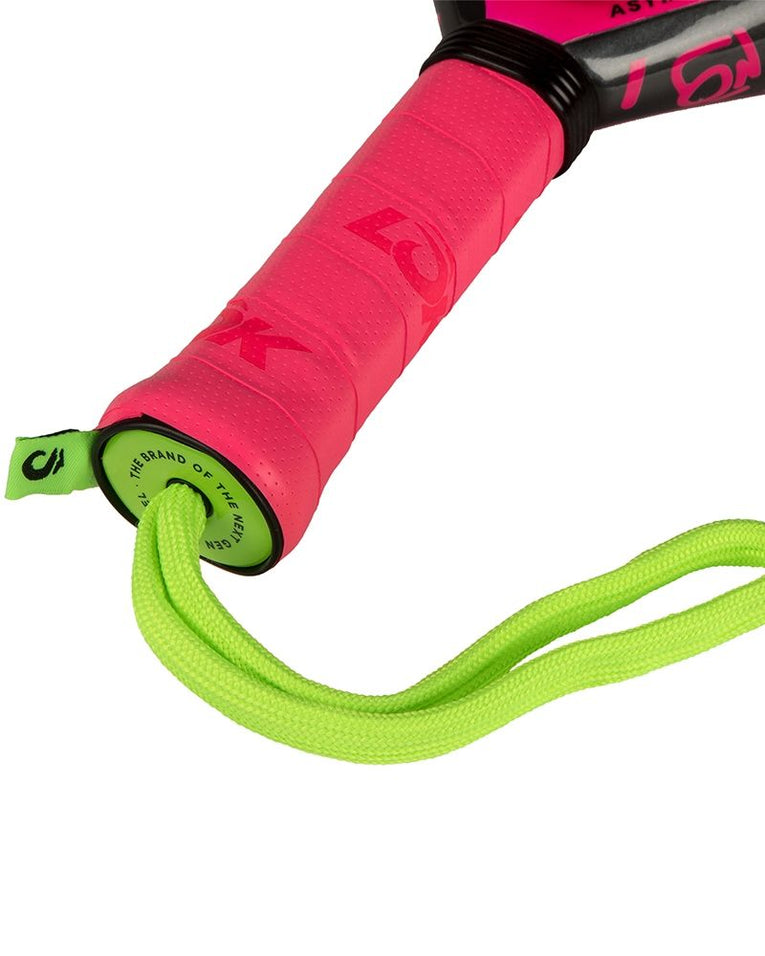 Lok Be Flow Pink Gen 2 detail handvat en polslus padelracket