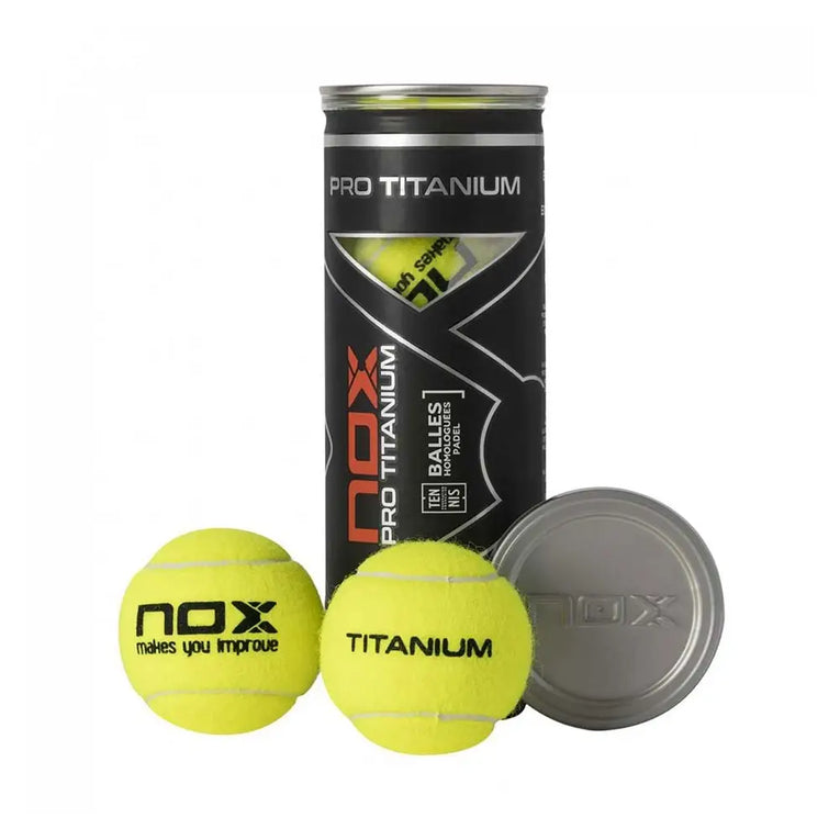 Nox Pro Titanium ballen koker met 3 padelballen en deksel