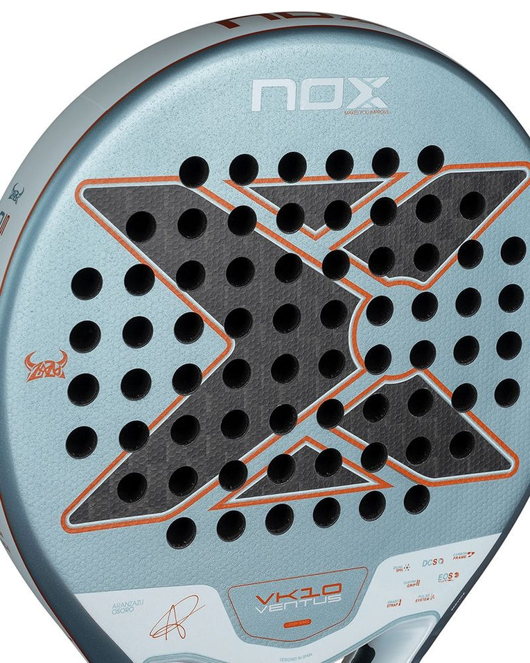 Nox VK10 Ventus Control 12K 2026 detail ruw oppervlak padelracket