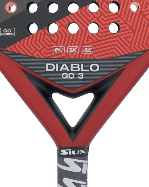 Detail van het hartstuk van de Siux Diablo Go 3 padelracket