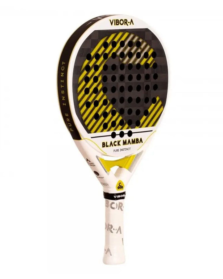 Vibor-A Black Mamba EVO Pro White schuin vooraanzicht links padelracket