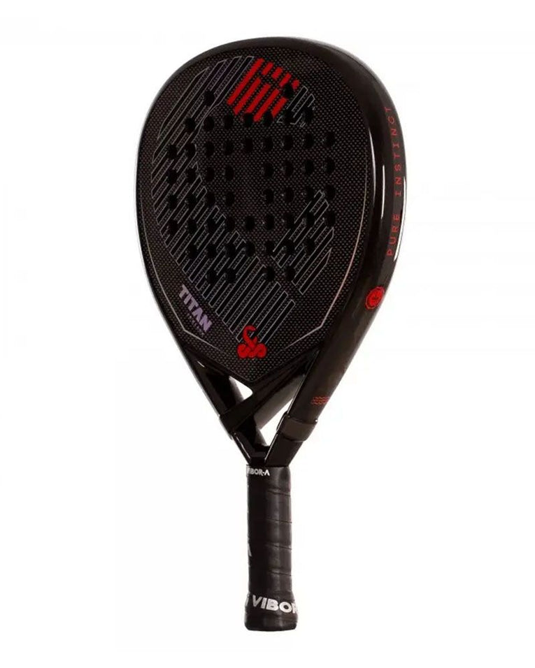 Vibor-A Titan 3K Black schuin vooraanzicht rechts padelracket