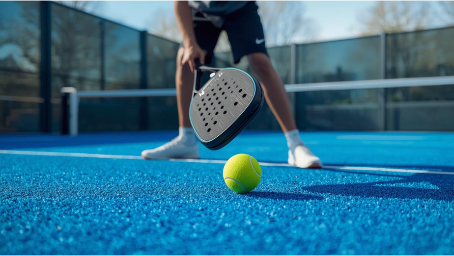 Beginner speelt padel rally met gecontroleerde bal en juiste techniek
