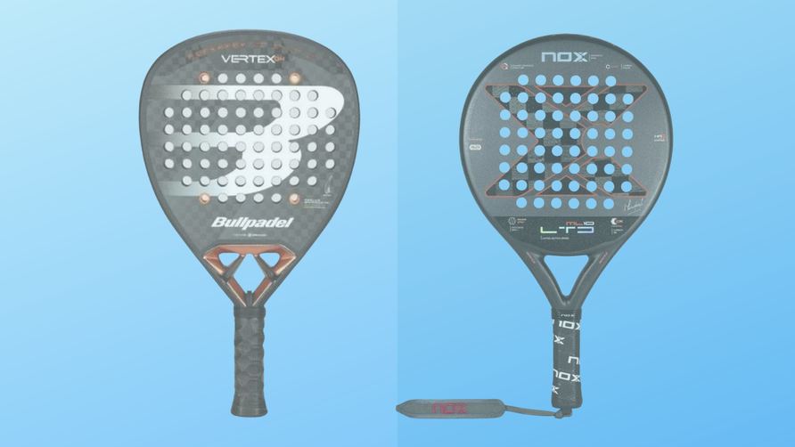 diamant en rond padelracket naast elkaar met zichtbaar verschil in vorm