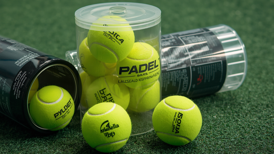 Padelballen naast open en gesloten koker om opslag en drukbehoud te tonen
