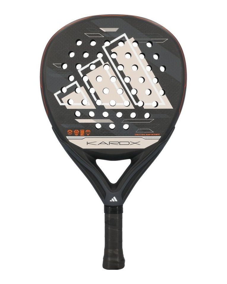 Adidas Kardex Attl Glass Fiber Gritt Black padelracket front met ronde vorm
