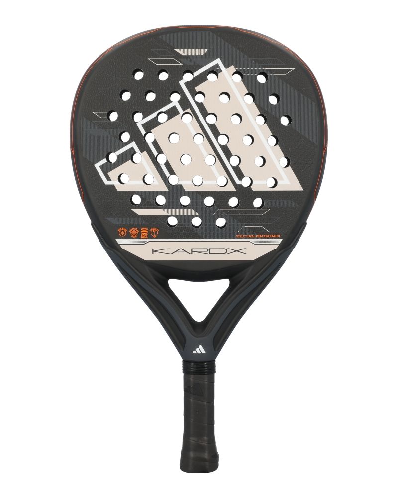 Adidas Kardex Attl Glass Fiber Gritt Black padelracket front met ronde vorm