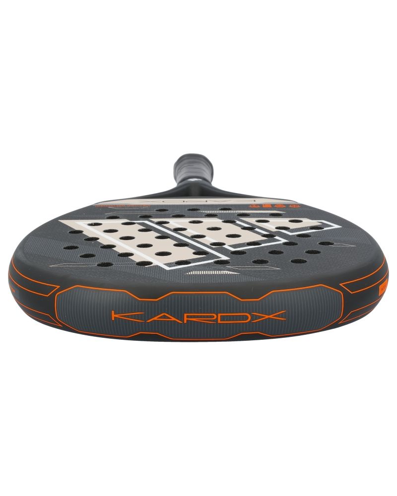 Adidas Kardex Attl Glass Fiber Gritt Black padelracket liggend met zichtbaar frameprofiel