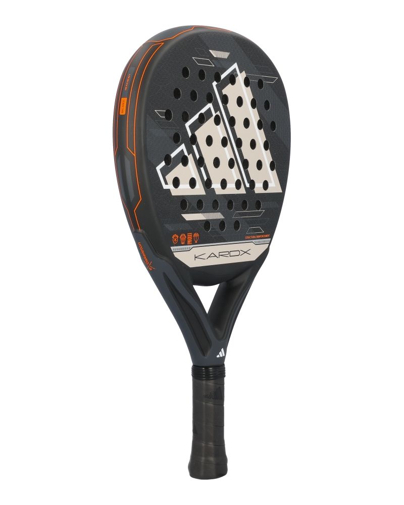 Adidas Kardex Attl Glass Fiber Gritt Black padelracket linker zijkant met zichtbaar frame