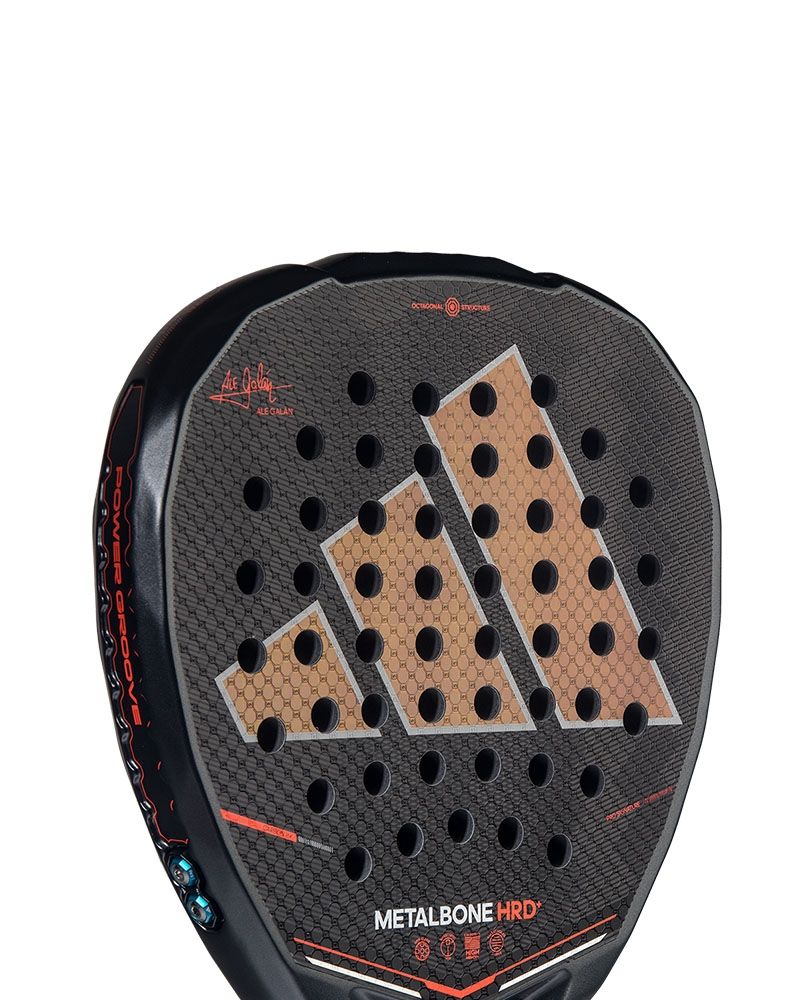 Detail van het racketblad van de Adidas Metalbone HRD+ 2026 by Ale Galán