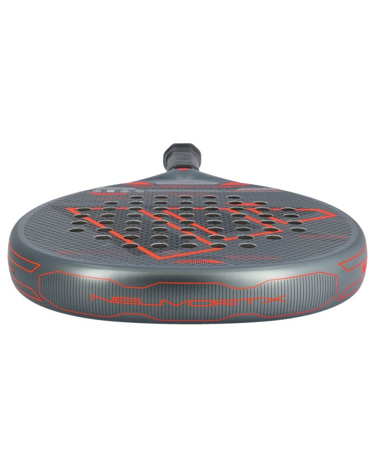 Adidas Neuvortx Black Orange padelracket liggend met dik frame