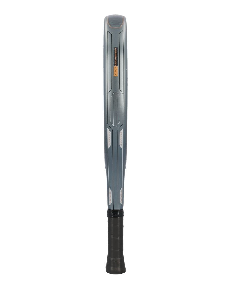 Adidas Neuvortx Cooper antraciet oranje padelracket zijkant met dik frame