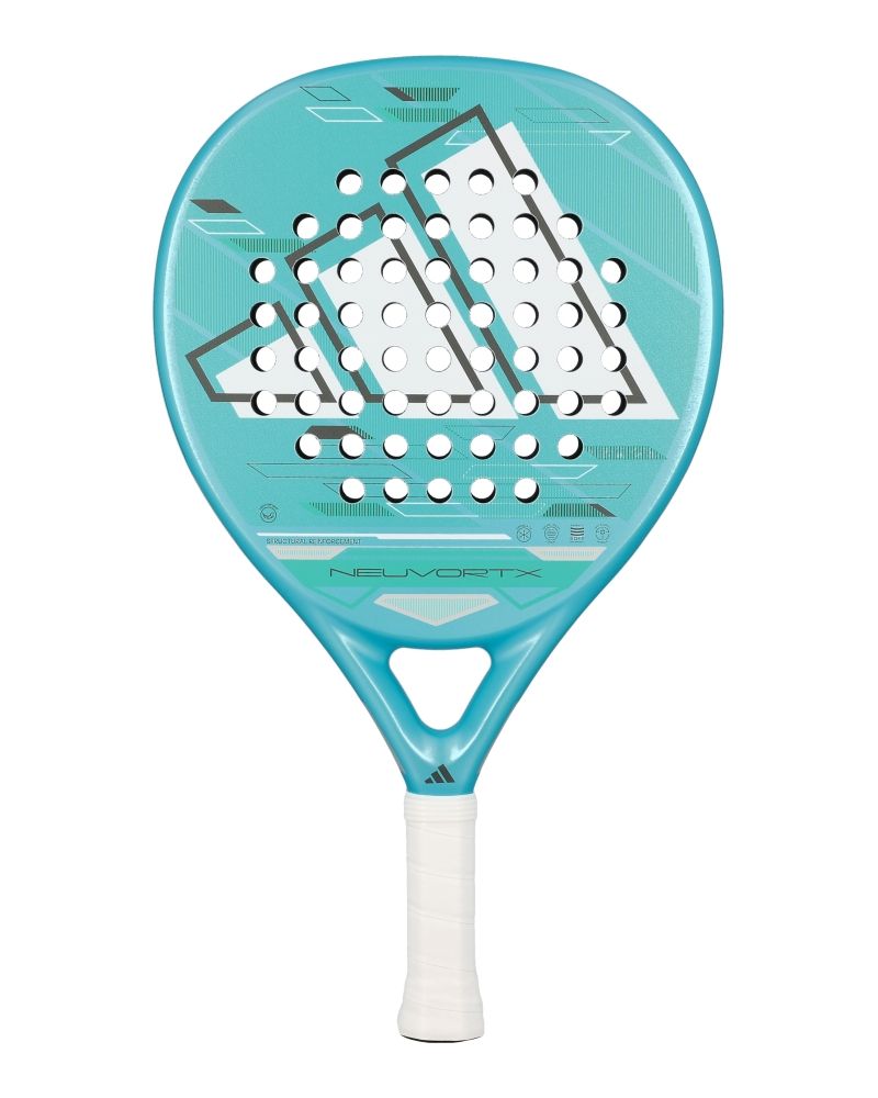 Adidas Neuvortx Light Blauw padelracket front met ronde vorm
