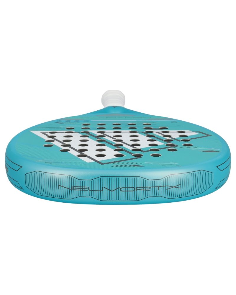 Adidas Neuvortx Light Blauw padelracket liggend met dik frame