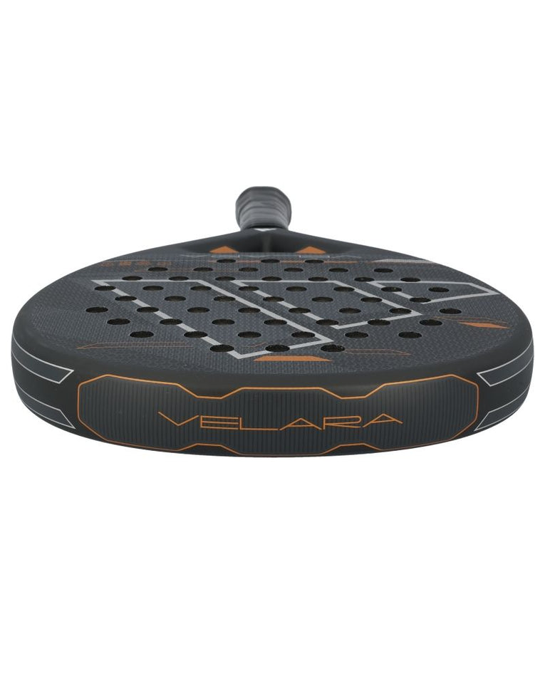 Bovenkant van de Adidas Velara Glass Fiber Black padelracket
