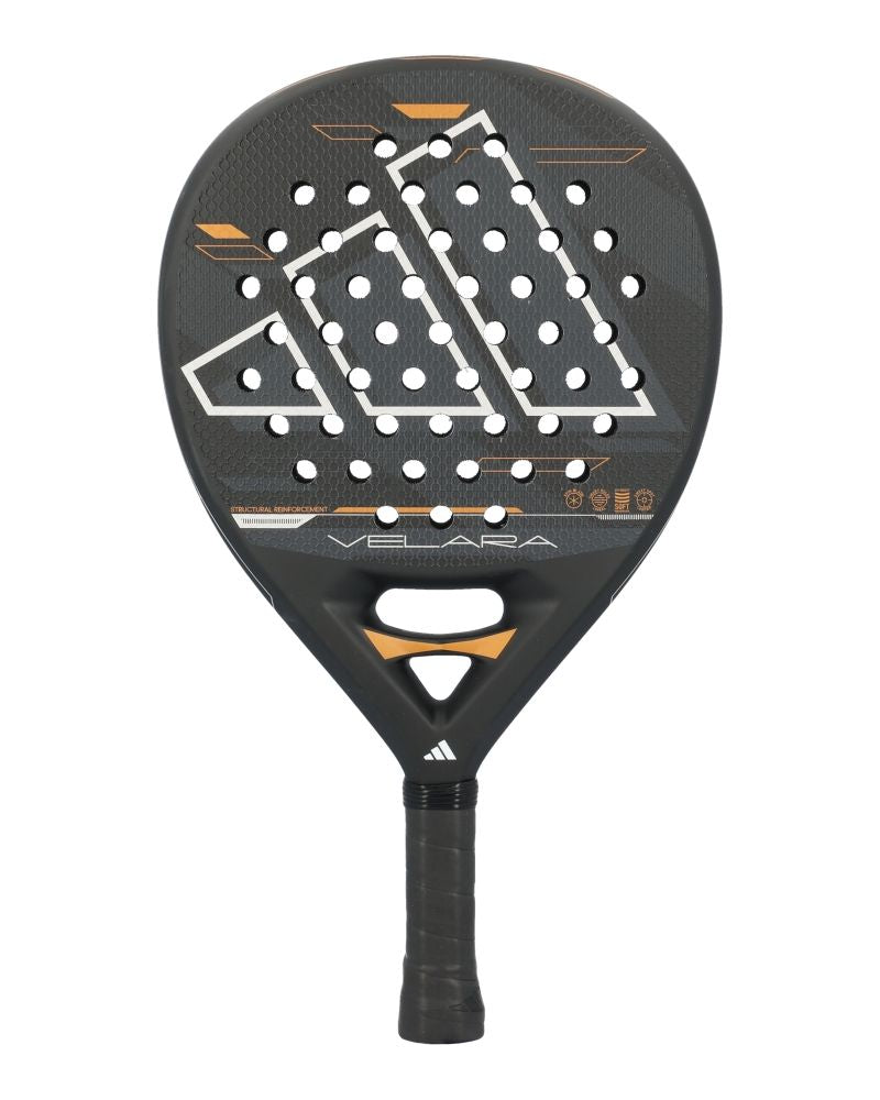 Adidas Velara Glass Fiber Black padelracket met ronde vorm en lage balans