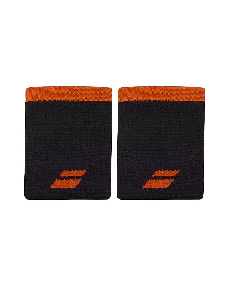 Babolat Logo Jumbo polsbanden zwart oranje set van 2 voor padel en tennis