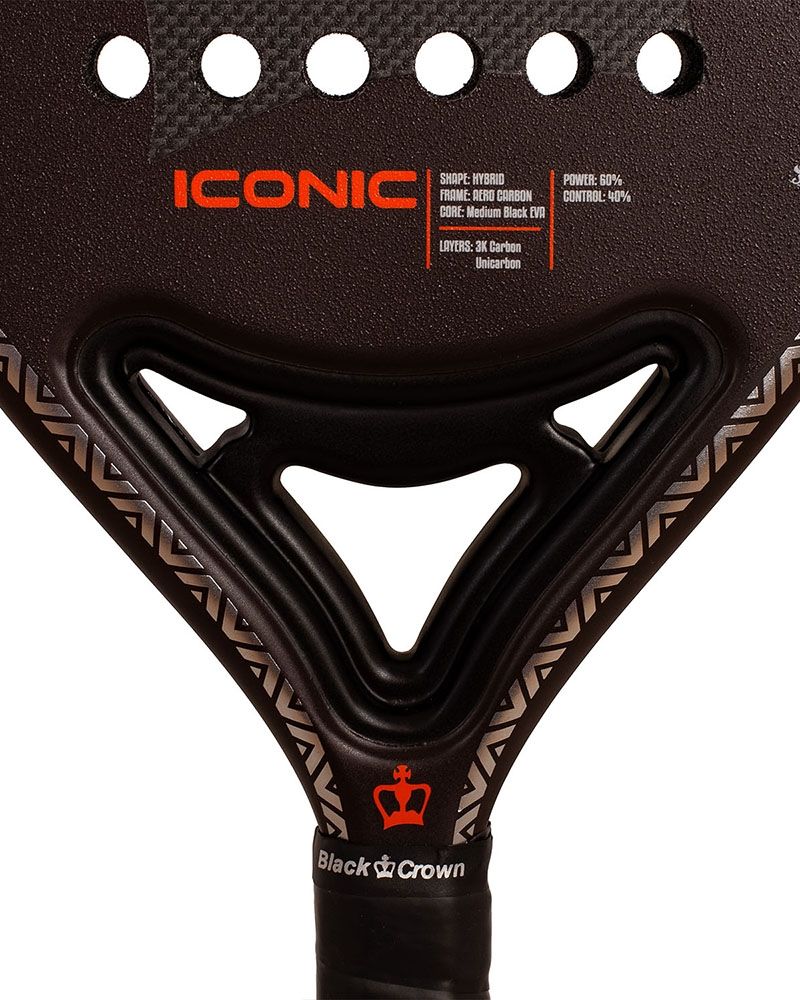 Black Crown Iconic detail brugconstructie padelracket