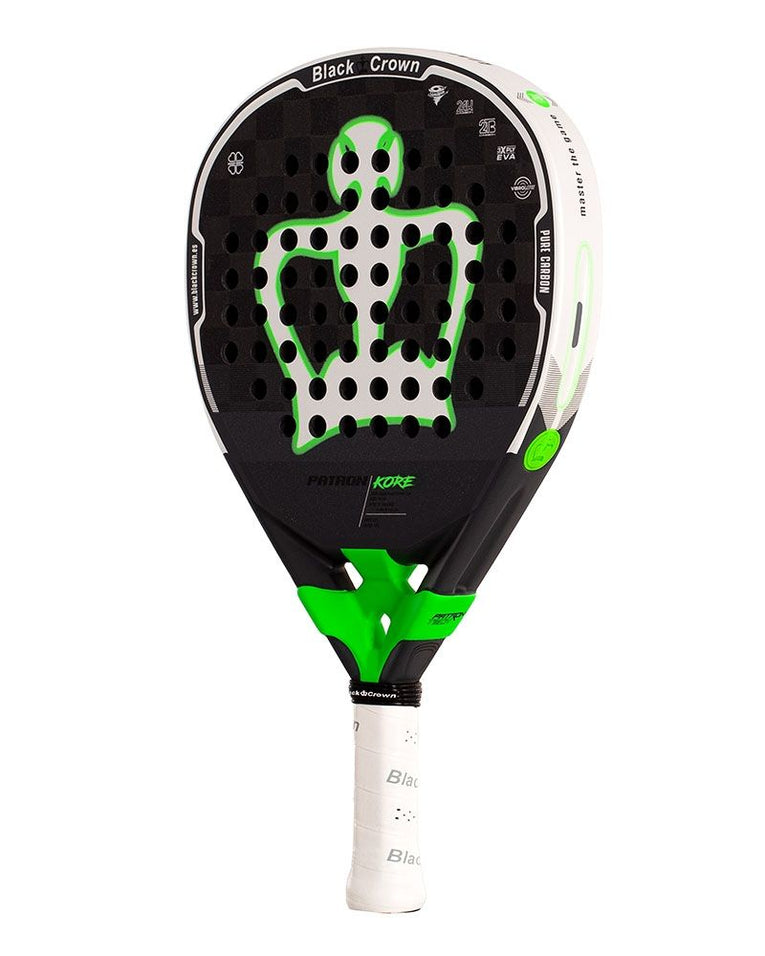 Black Crown Patron Kore padelracket schuin zijaanzicht