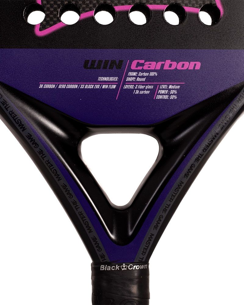 Black Crown Win Carbon 2025 detail brugconstructie padelracket