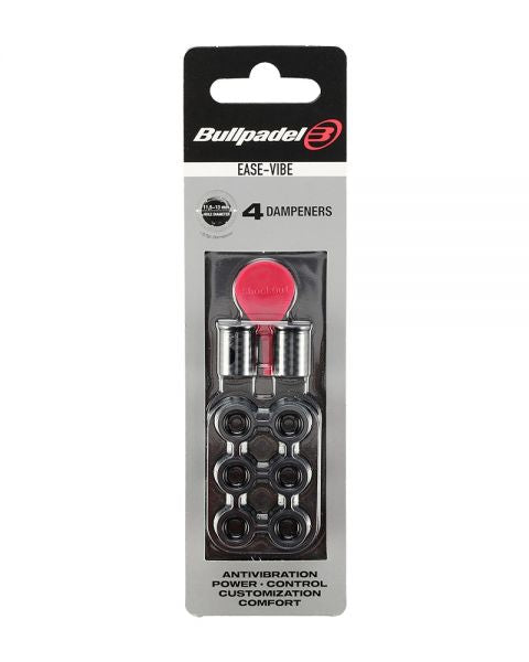 Bullpadel Ease Vibe trillingsdempers zwart set van 4 voor padelrackets