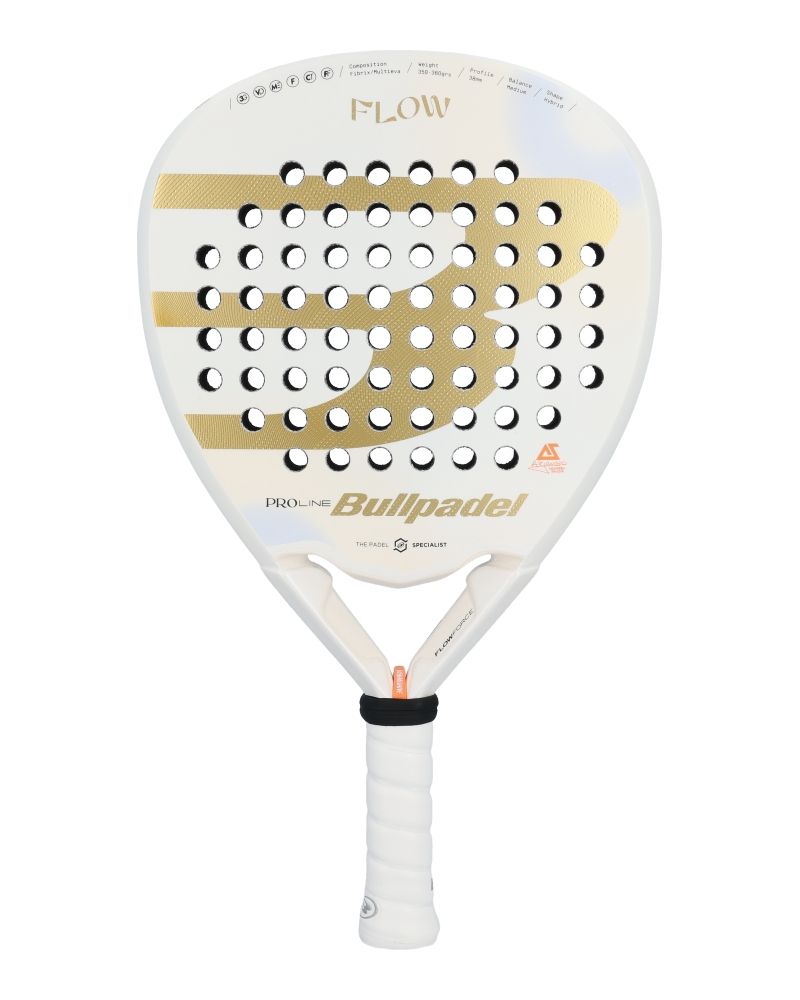 Bullpadel Flow W 24 2024 wit-goud padelracket voorkant