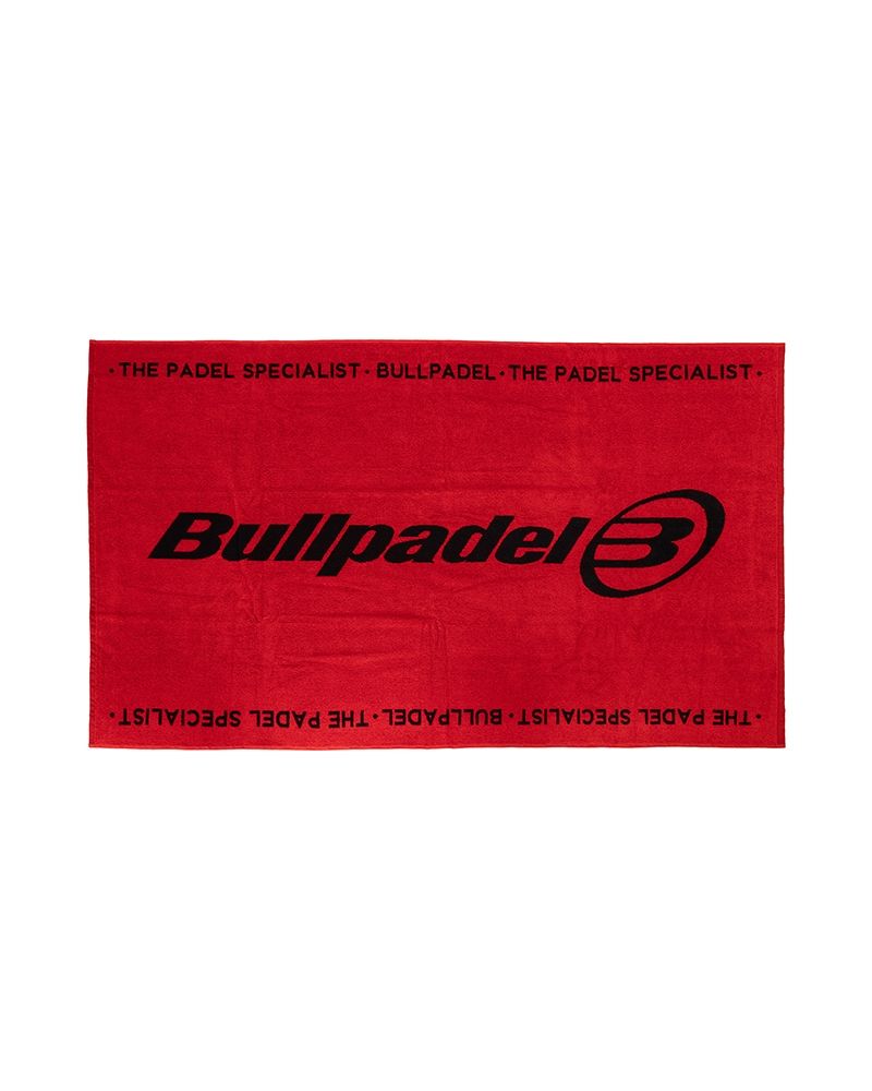 Bullpadel handdoek rood 150x90 volledig uitgeklapt