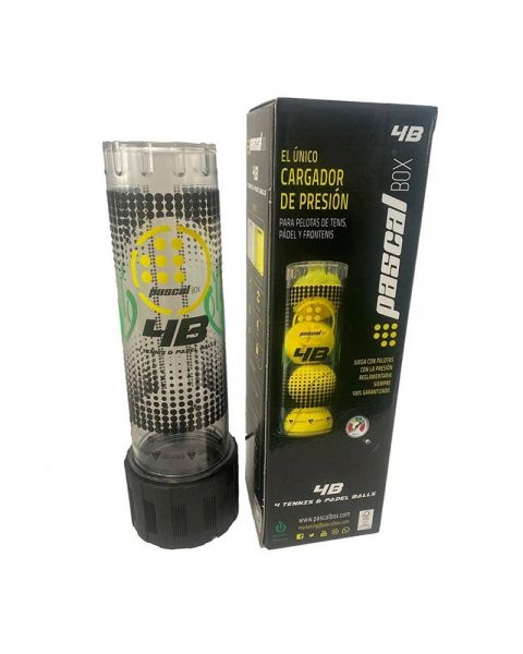 ooraanzicht van de Bullpadel Pascal Box 4B verpakking en drukcontainer