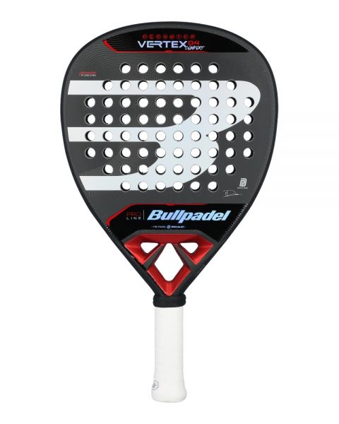 Bullpadel Vertex 04 Comfort 2024 padelracket vooraanzicht met diamantvorm en hoge balans