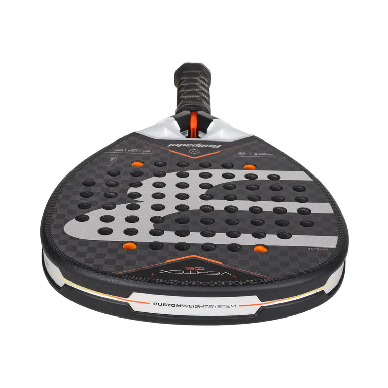 Bullpadel Vertex 05 27 bovenaanzicht met Custom Weight System en racketprofiel