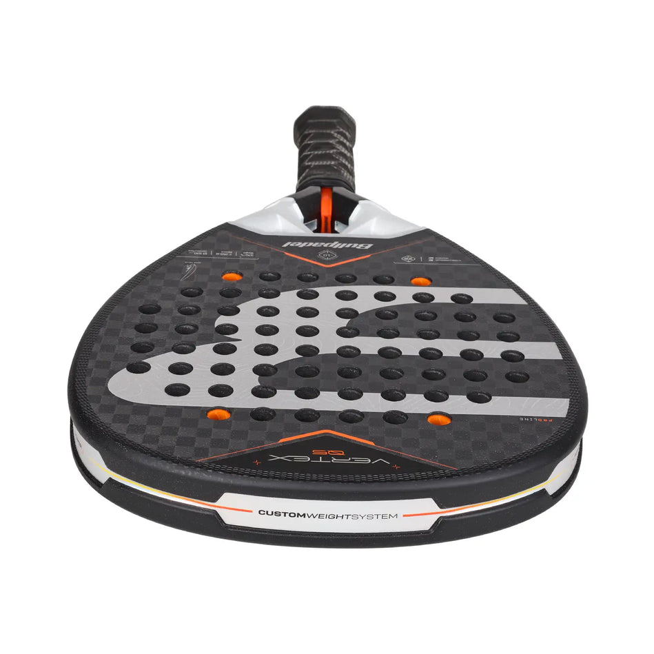 Bullpadel Vertex 05 27 bovenaanzicht met Custom Weight System en racketprofiel