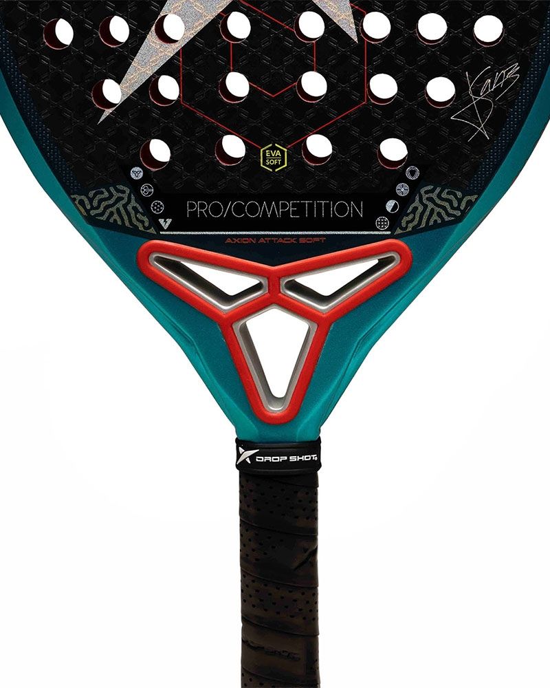 Detail van brug en handvat van de Drop Shot Axion Attack Soft 2026