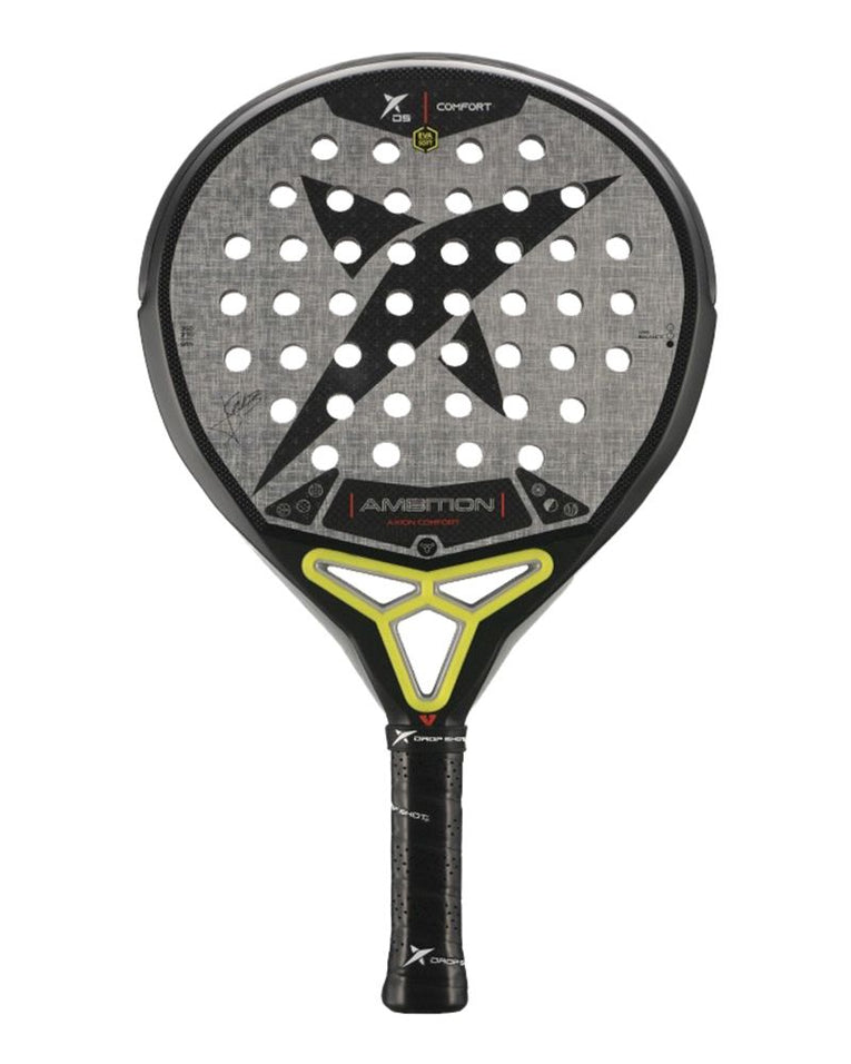 Drop Shot Axion Comfort 2025 padelracket van Jon Sanz met ronde vorm en lage balans