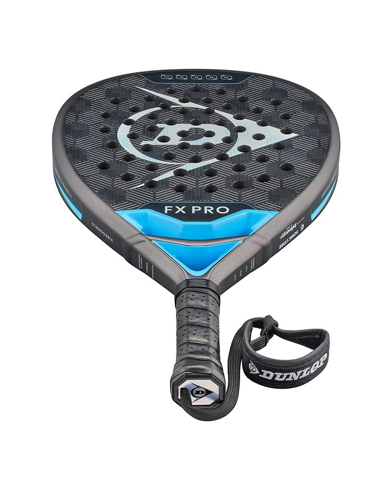 Detail van het 12K carbon oppervlak van de Dunlop FX Pro 2026
