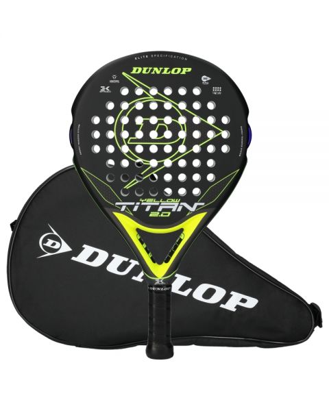 Dunlop Titan 2.0 Geel 2024 padelracket met Dunlop beschermhoes