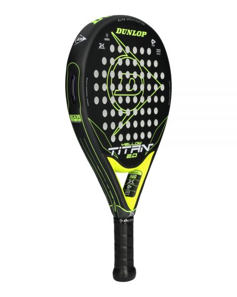 Dunlop Titan 2.0 Geel 2024 padelracket schuin zijaanzicht