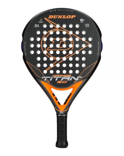 Dunlop Titan 2.0 Oranje 2024 padelracket voorkant met hybride oversized blad en grote sweetspot