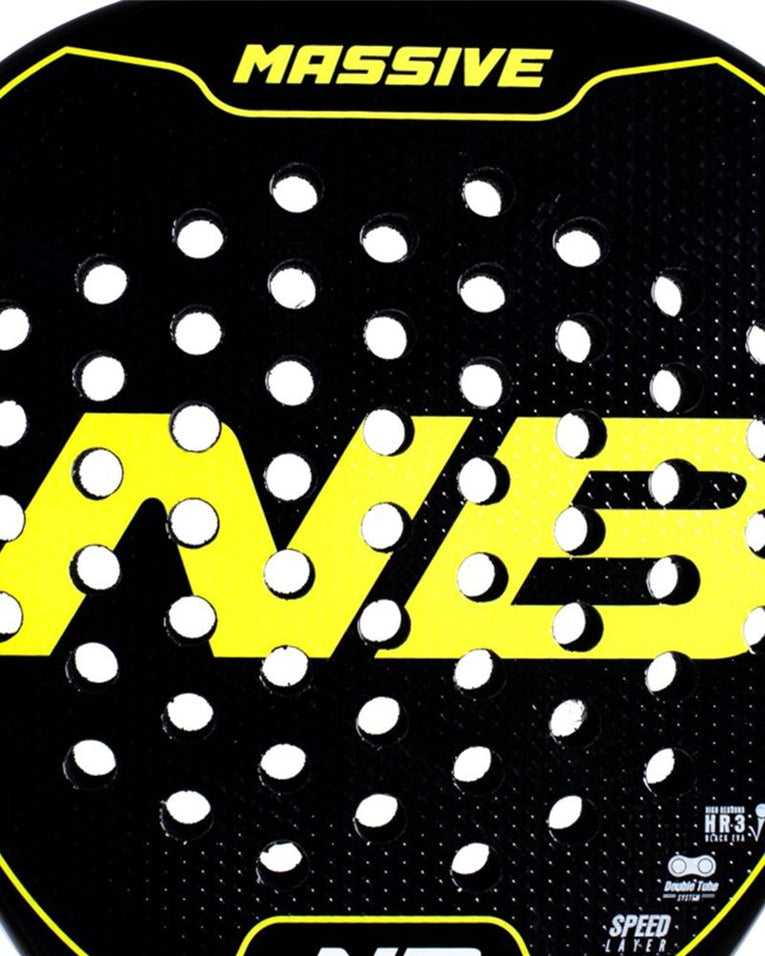 Enebe Massive Yellow detail racketblad met perforaties