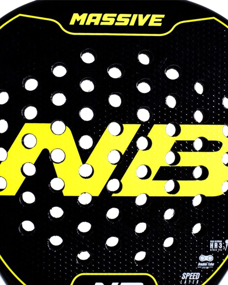 Enebe Massive Yellow detail racketblad met perforaties