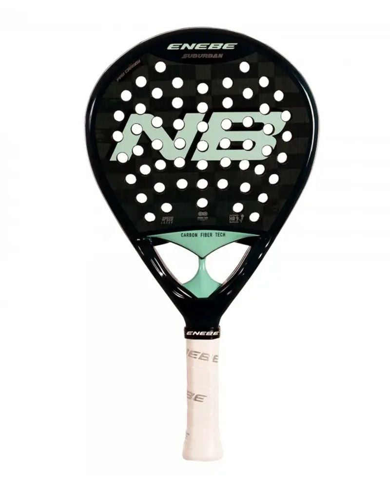 Enebe Suburban Green 12K 2026 front padelracket met 12K Carbon en EVA Black HR9 kern