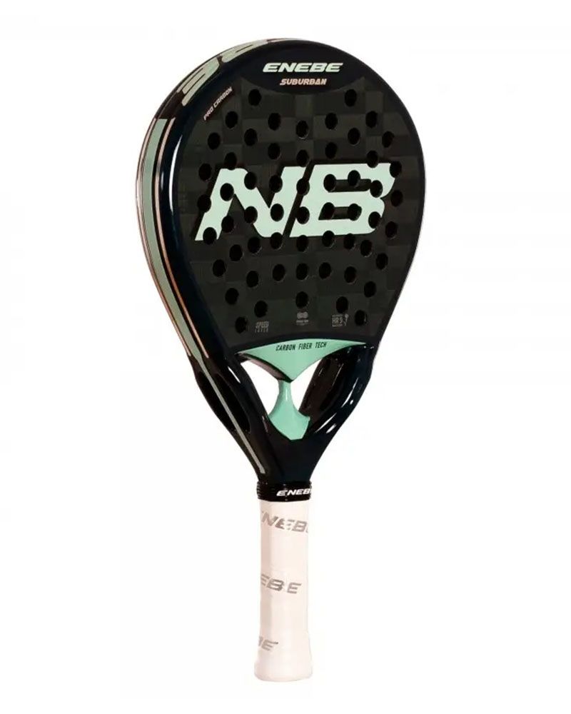 Enebe Suburban Green 12K 2026 schuin vooraanzicht padelracket