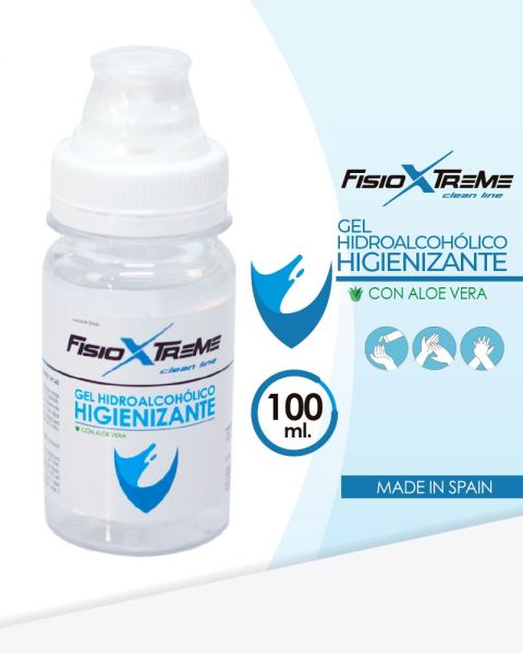 FisioXtreme Clean Line Aloe Vera 100 ml hydroalcoholische handgel schuin vooraanzicht