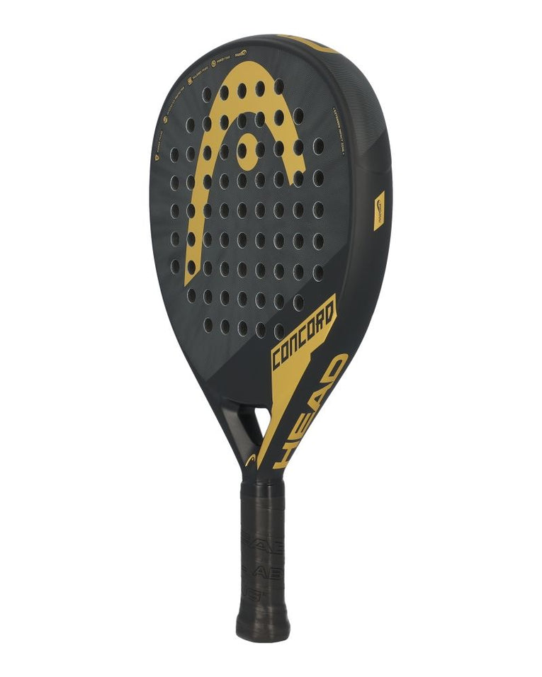 Head Concord 2025 padelracket schuin van voren met zichtbaar frame