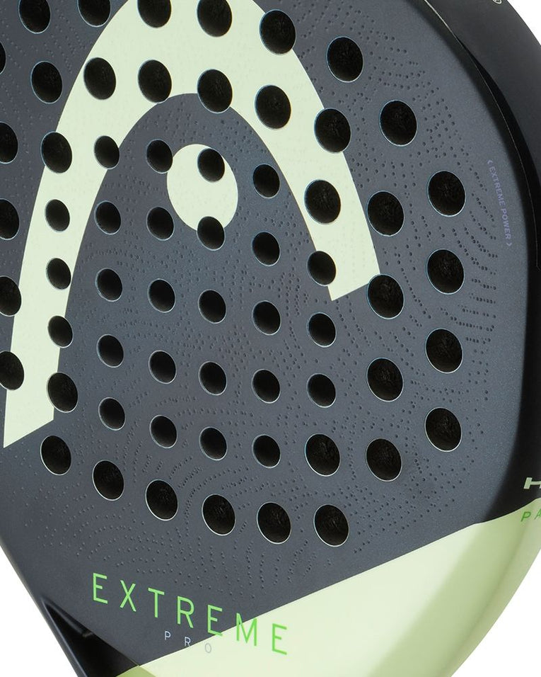 Detail van het ruwe Extreme Spin slagvlak van de Head Extreme Pro 2026